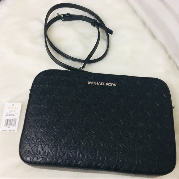 Michael Kors Black debossed leather crossbody bag - Picture 2 of 13
